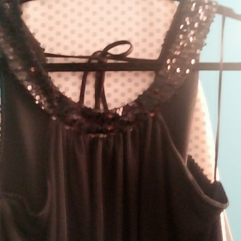 Guy Laroche Black Sequin Cocktail Dress 38
